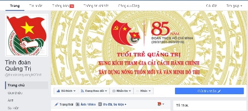 Trang facebook Tỉnh đoàn Quảng Trị